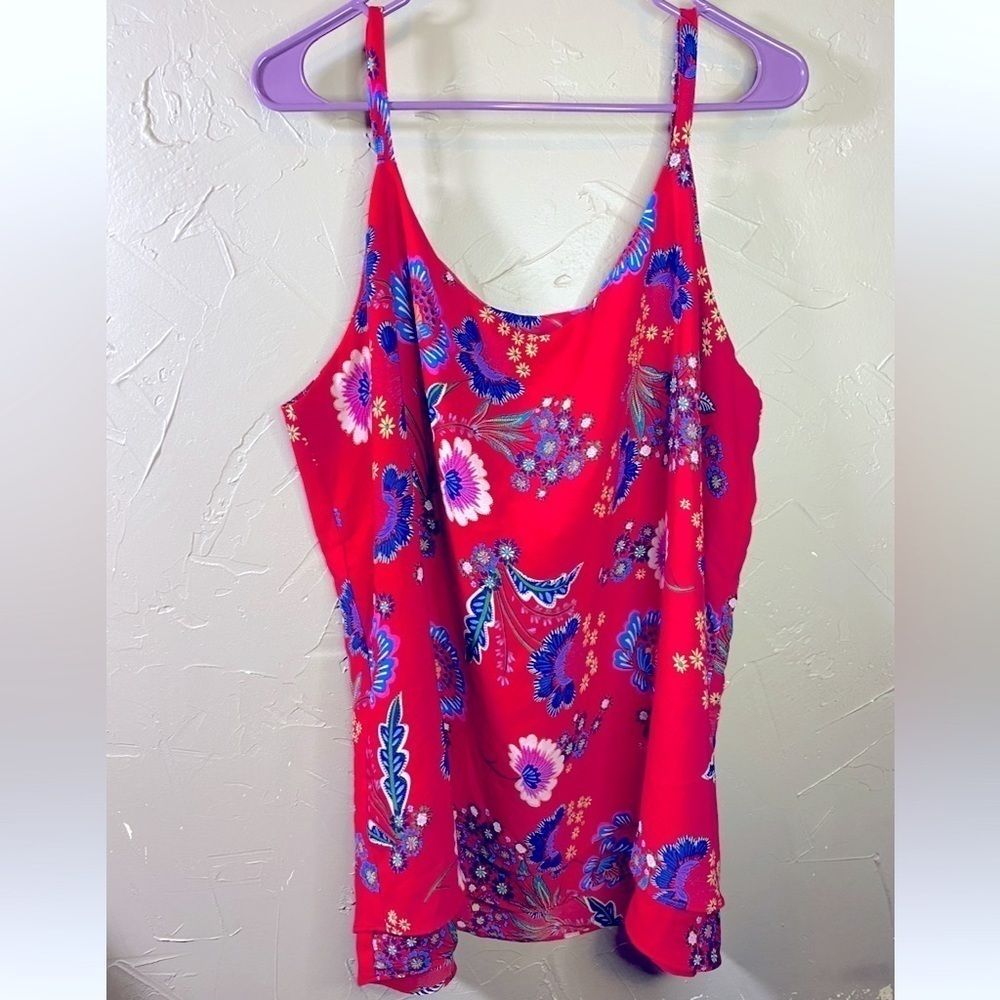 Zac & Rachel tank top shirt lightweight adjustable spaghetti strap Sz 1X   F-14